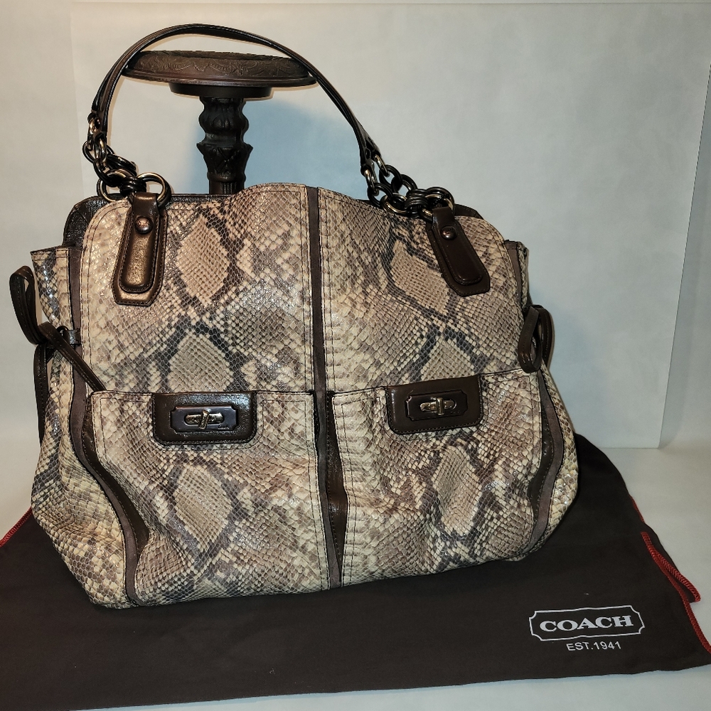 EUC LIMITED EDITION Coach Madison Embossed Python Satchel